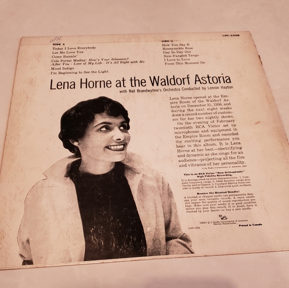 Lena Horne At The Waldorf Astoria UK Vinyl LP - Picture 2 of 4